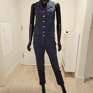 Fashion Nova Blue Denim Overalls Classic Style
